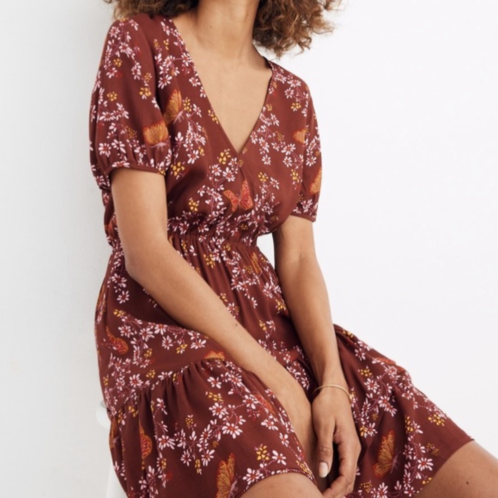 Madewell Ruffle-Wrap Floral Dress